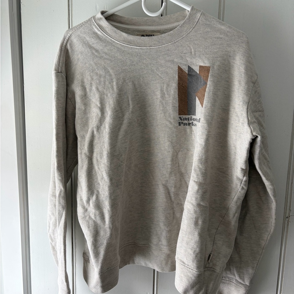 Parks Project Cream and Brown Crewneck Sweater